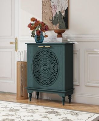 Simplie Fun Hollow-Carved 2-Door Accent Sideboard with Adjustable Shelf