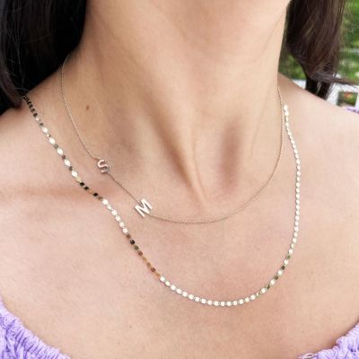 Disco Link Chain Necklace 14K Yellow Gold 18 inches