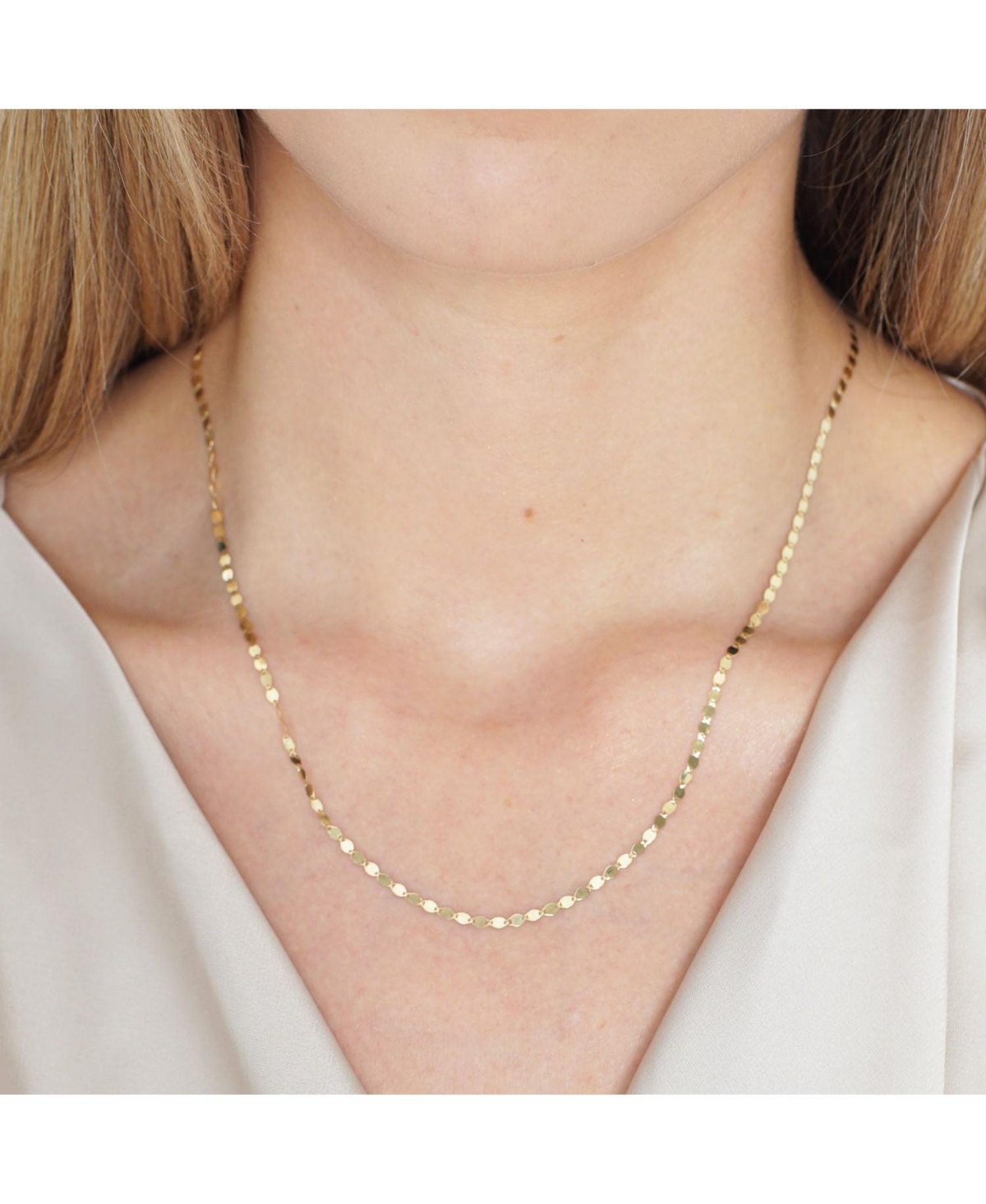 The Lovery Disco Link Chain Necklace 14K Yellow Gold 18 inches