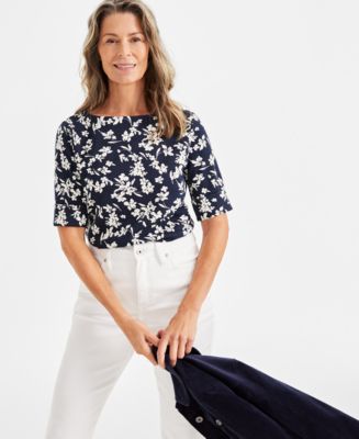 macy's elbow sleeve top