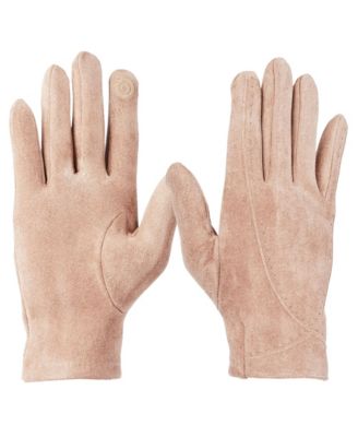 Isotoner - Women's Genuine Suede Touchscreen Gloves with Gathered Wrist