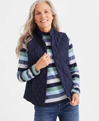 Style & Co - Women's Quilted Mock-Neck Sleeveless Jacket