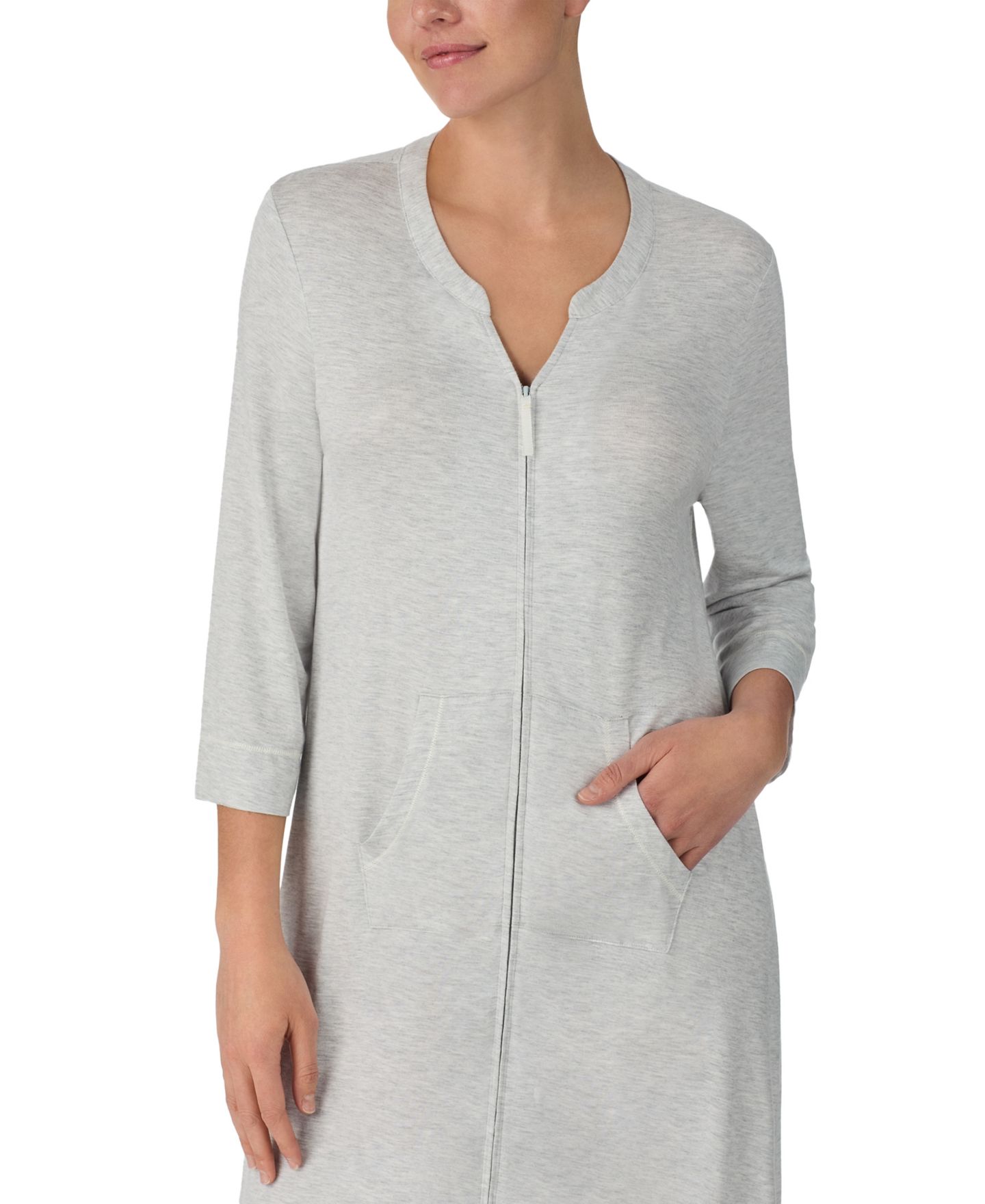 Халат Zip-Front — Ellen Tracy, цвет: Серый меланжевый — фото 4