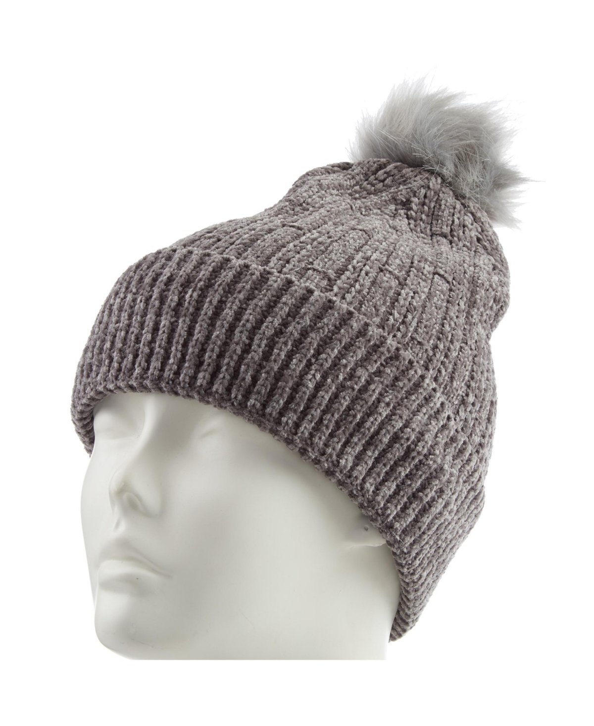 ISOTONER WOMEN'S CLASSIC CHENILLE BEANIE WITH CUFF POM 
