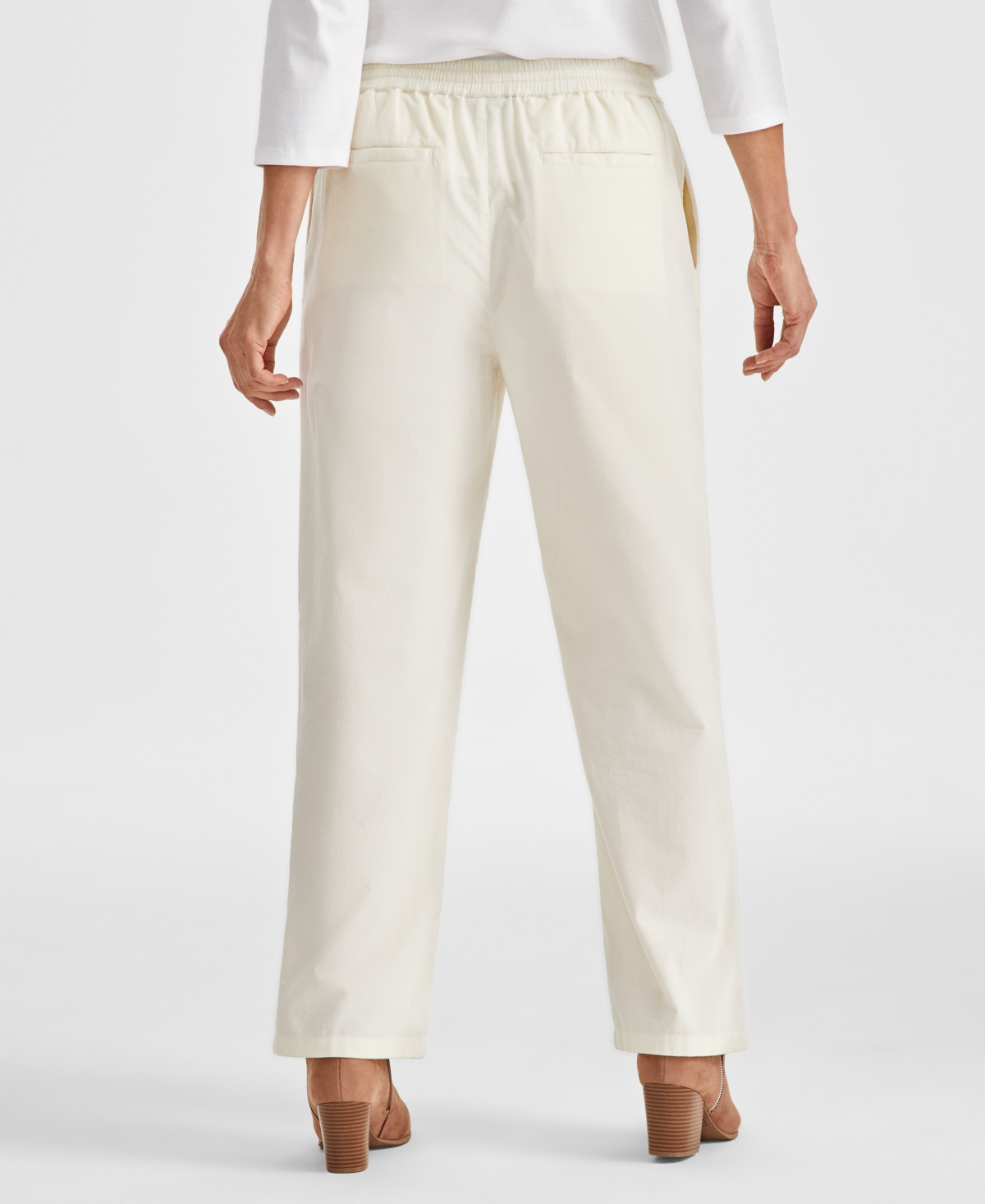 Style & Co Women's Cotton Corduroy Drawstring Pants, Created for Macy's