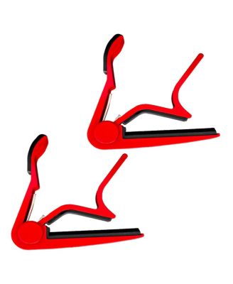 Capo Acoustic Electric Guitar 6 String Kapo Classic Clip For Banjo Mandolin Ukulele - RED - 2PCS
