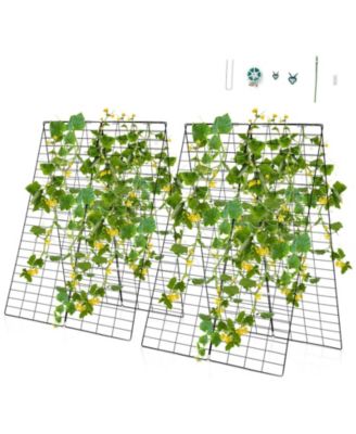 2-Piece Foldable A-Frame Trellis Plant Supports with Twist Ties