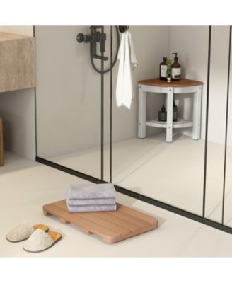 Waterproof HIPS Spa Shower Mat for Bathroom with Non Slip Foot Pads-Brown