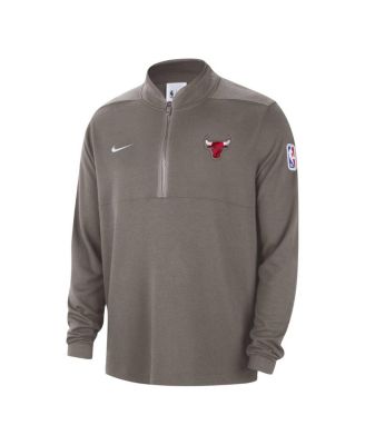 Men's Olive Chicago Bulls Authentic Performance Half-Zip Jacket