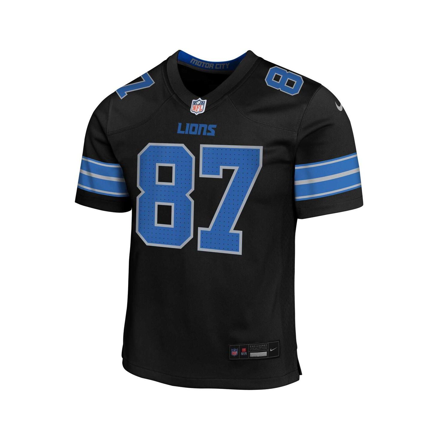 Детское джерси Nike Sam LaPorta Detroit Lions Alternate Player Game, цвет чёрный — фото 3