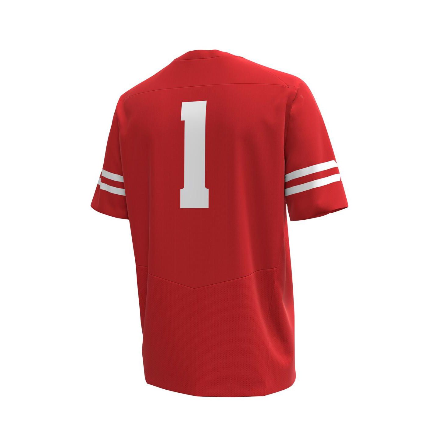 Мужской топ Under Armour 1 Wisconsin Badgers Replica Football Jersey, цвет: Красный — фото 3