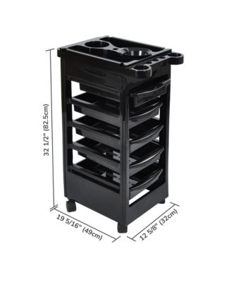 Salon Trolley Storage Drawer Cart Tray w/ Mixing Bowl Beauty Hair Dryer Holder Tool