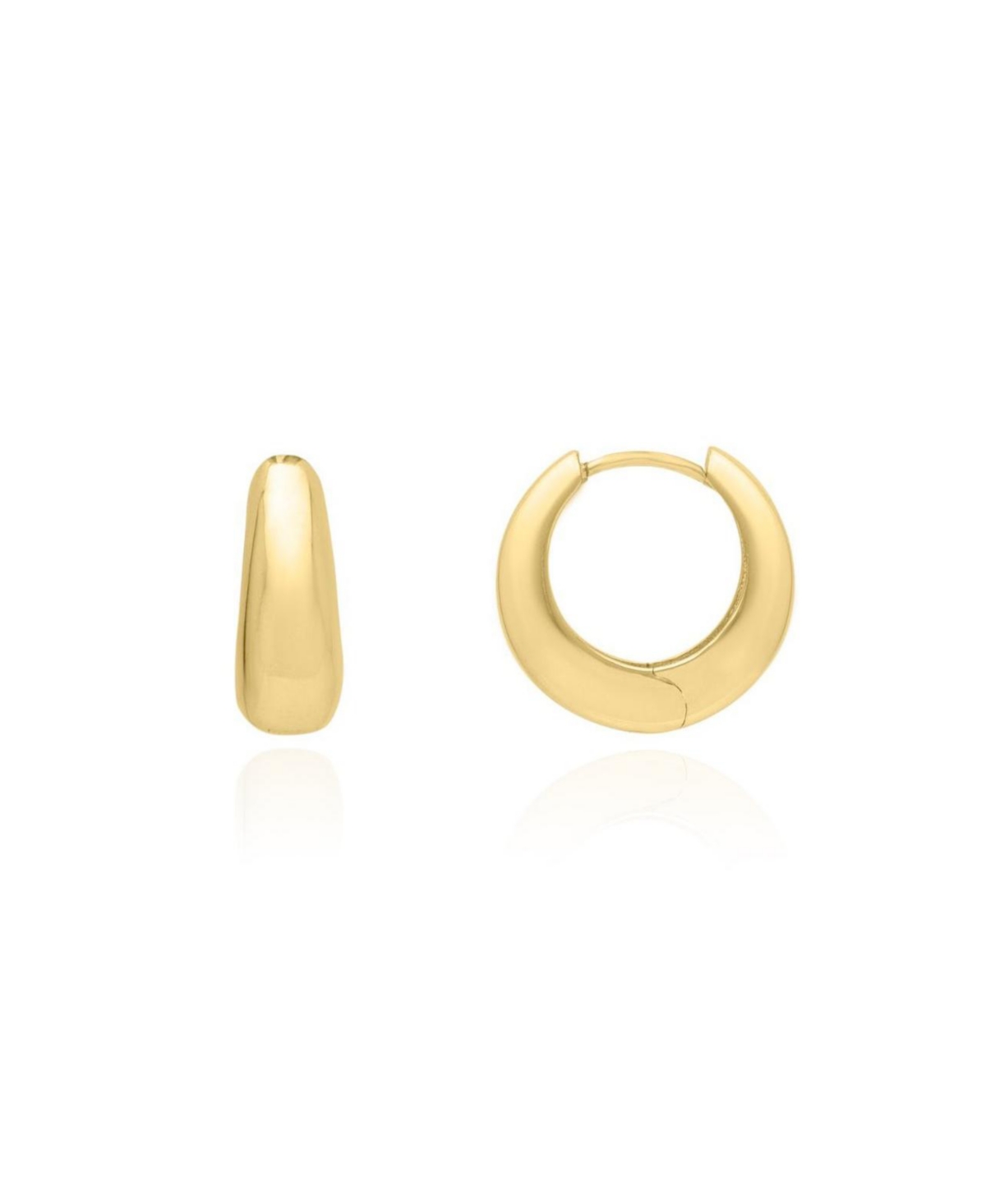 Mini Saddle Huggie Hoop Earrings - Gold