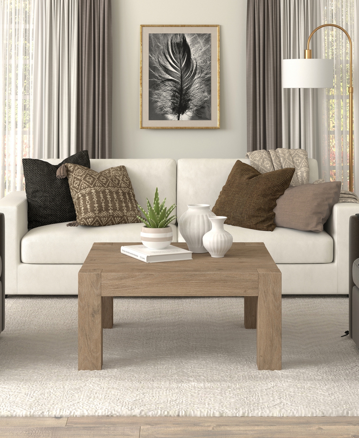 Hudson & Canal Langston 34" Wide Square Coffee Table