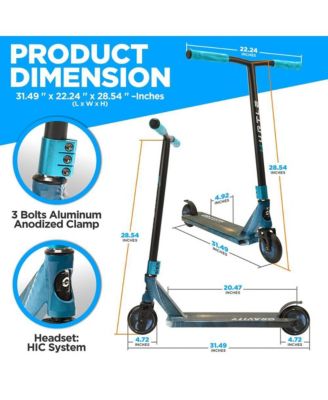 Lightweight Street Stunt Scooter - for Kids and Teens, Alloy Deck with High Impact Wheels, ABEC-9 Bearing, HIC System
