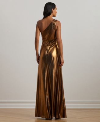 いラインアップ Lauren Ralph Lauren Women's One-Shoulder Metallic Chiffon ワンピース