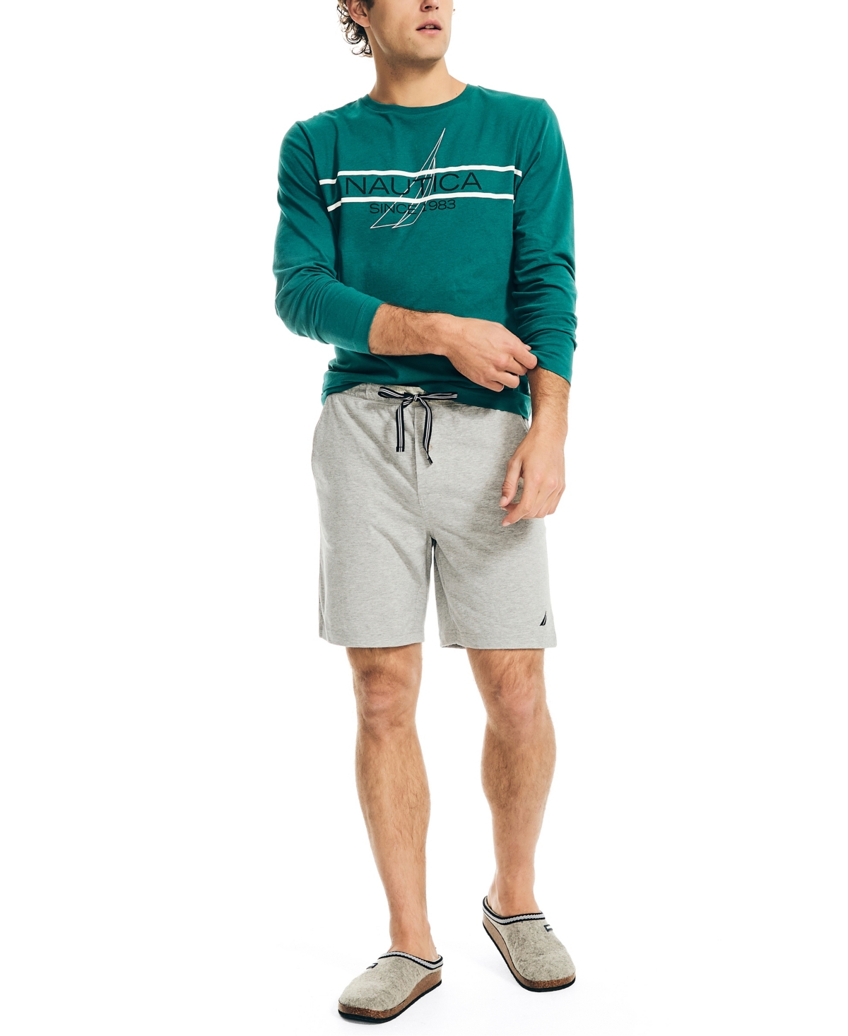 Nautica Knit Pajama Shorts Blue Heather Smart Closet