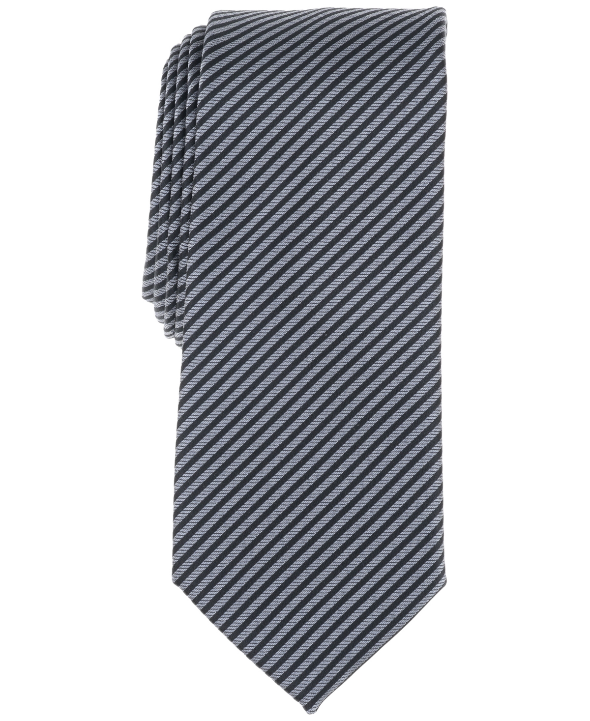 Men's Leo Stripe Tie, Created for Macy's - Black