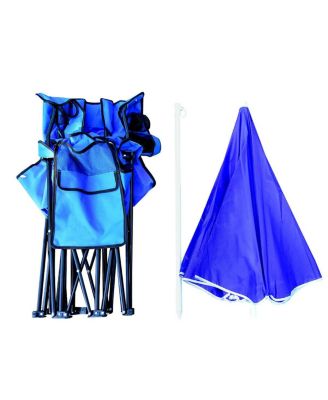 Portable Folding Picnic Double Chair W/Umbrella Table