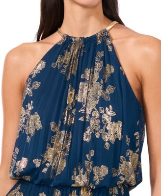 Women's Embellishment Halter-Neck Pleated Dress