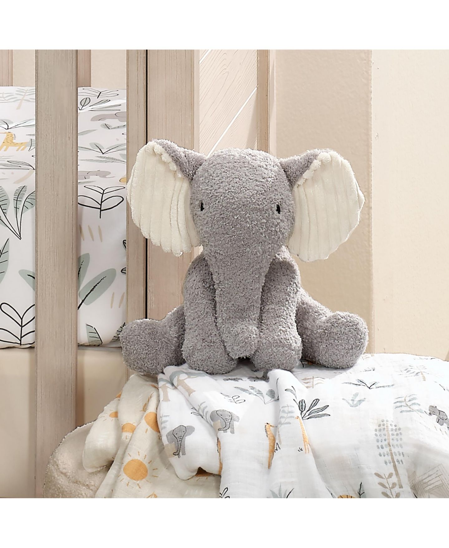 Детская мягкая игрушка Lambs & Ivy Little Peanut Soft-Boucle Elephant 9" Plush, цвет: Серый — фото 6