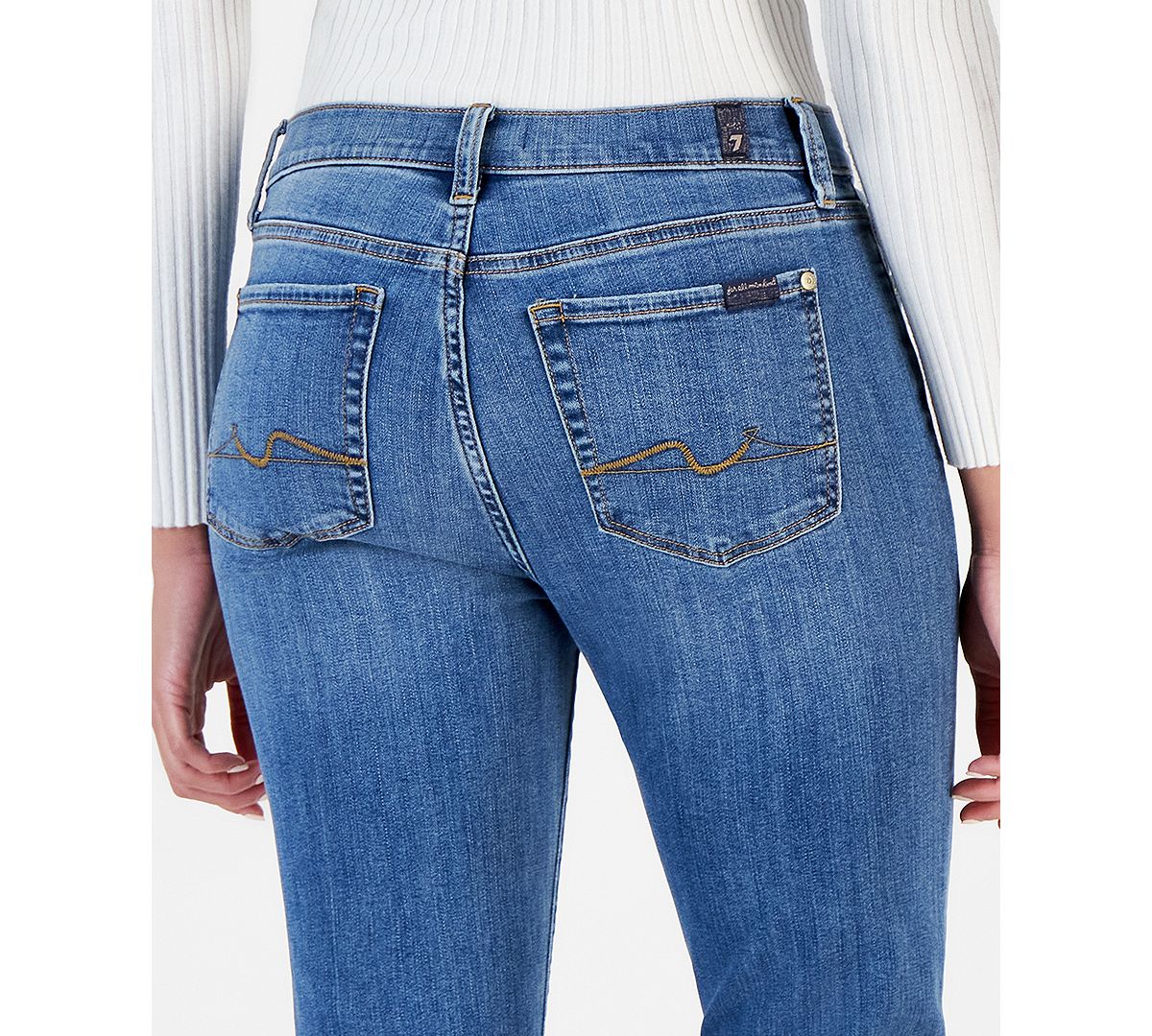 7 For All Mankind Women's Josefina Cuffed Skinny Jeans view 6 — MAYCSS fashion products