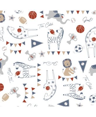 Hall of Fame Animals/Sports 100% Cotton Fitted Baby Crib Sheet
