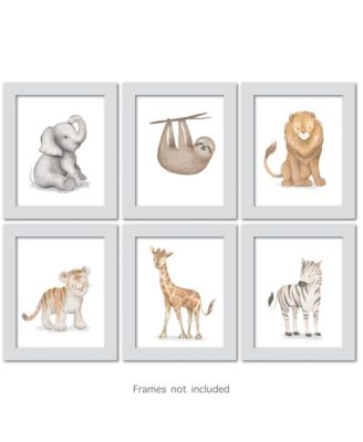 Watercolor Safari Jungle Animals Unframed Nursery/Child Wall Art