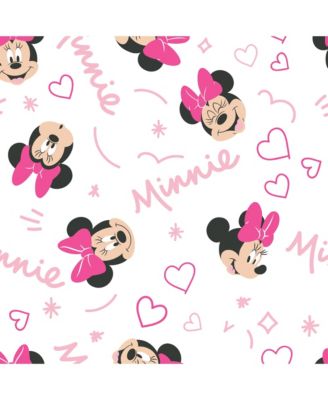 Disney Baby Minnie Mouse Love White/Pink Heart Fitted Crib Sheet