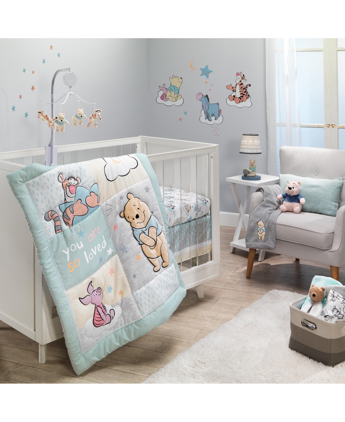 Lambs & Ivy Disney Baby Winnie the Pooh HugsFitted Sheet - White