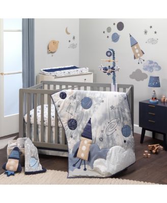 Sky Rocket Planets/Stars Musical Baby Crib Mobile Soother Toy- Blue