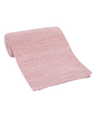 Signature Pink/White 100% Cotton Marl Textured Knit Baby Blanket