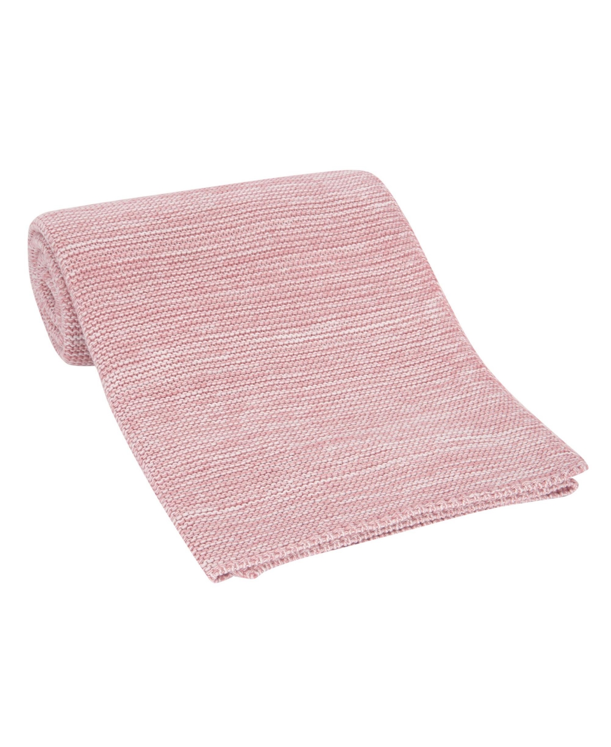 Lambs & Ivy Signature Pink/White 100% Cotton Marl Textured Knit Baby Blanket