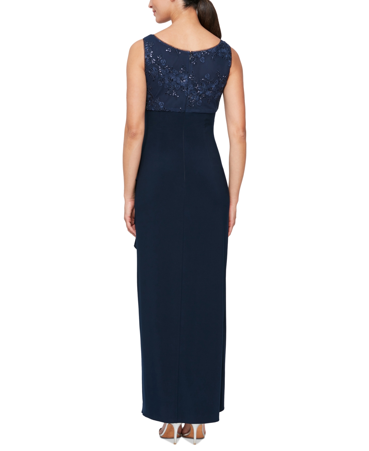 Alex Evenings Women's Embroidered Waterfall-Ruffle Dress & Jacket