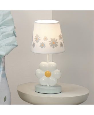 Sweet Daisy White Floral Nursery/Child Lamp with Shade & Bulb