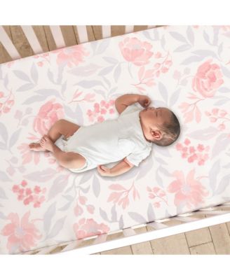 Lavender Floral 3-Piece Baby Crib Bedding Set - Pink/Purple