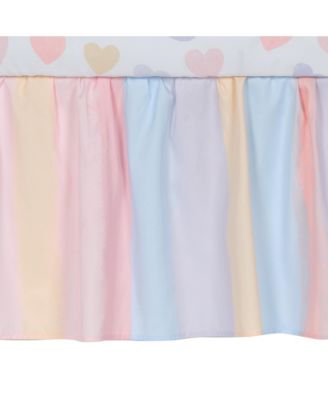 Rainbow Hearts Pink/Purple 3-Piece Baby Crib Bedding Set