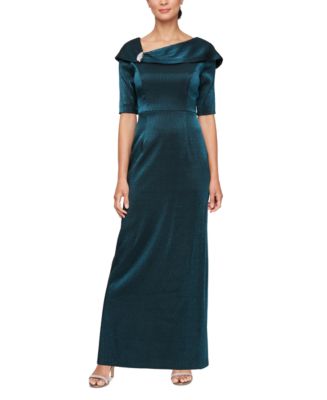 Alex Evenings Women s Velvet Fold Over Column Gown Macy s