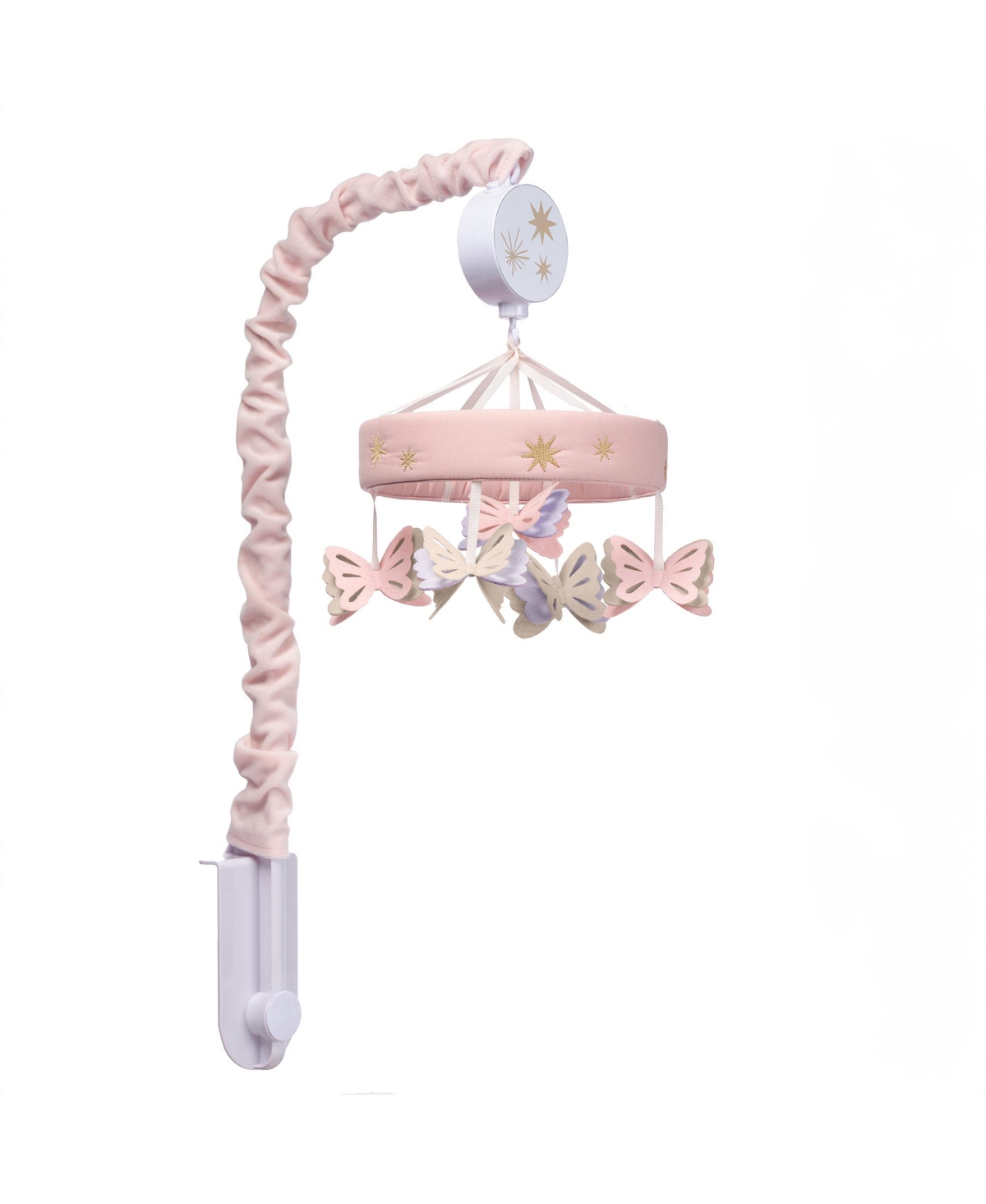 Lambs & Ivy Butterfly DreamsPurple Musical Baby Crib Mobile Soother Toy - Pink