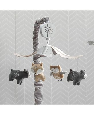Woodland Forest Gray/Tan Musical Baby Crib Mobile Soother Toy
