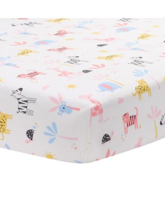 Snuggle Jungle Pastel Safari Cotton Jersey 5-Piece Crib Bedding Set
