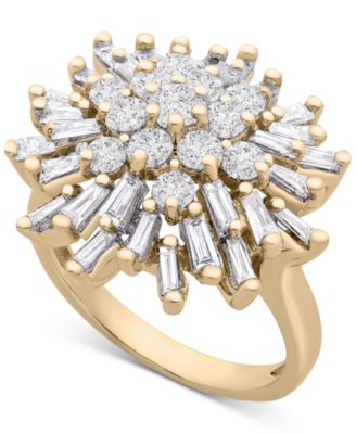 Diamond Starburst Cluster Ring (1-1/2 ct. t.w.) in 14k White Gold or 14k Yellow Gold