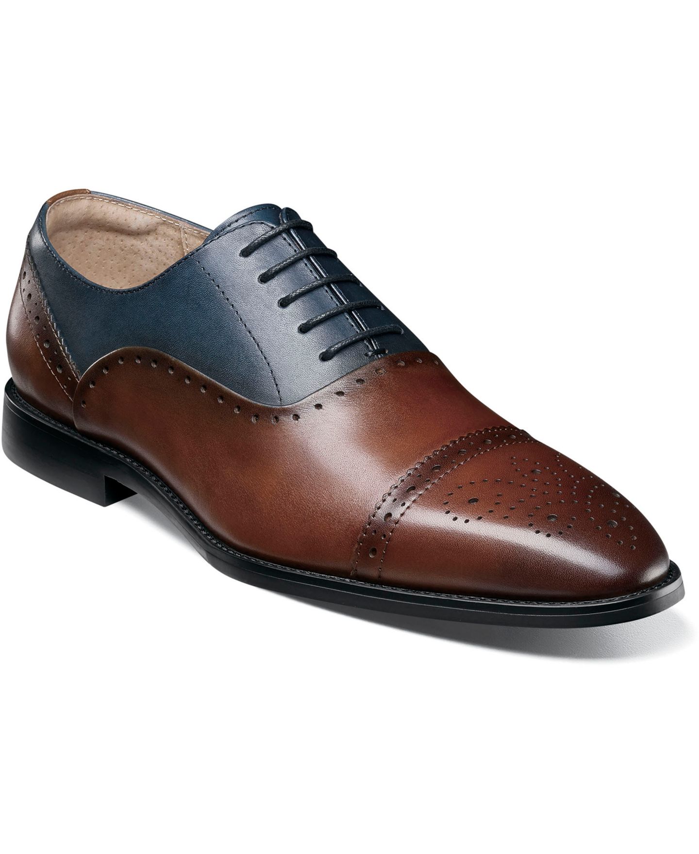 Stacy Adams Men's Reynolds Cap Toe Oxford, цвет: Коричневый / Тёмно-синий — фото 1