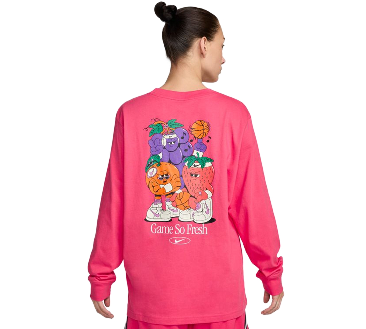 NIKE WOMEN'S COTTON GRAPHIC CREWNECK LONG-SLEEVE T-SHIRT 