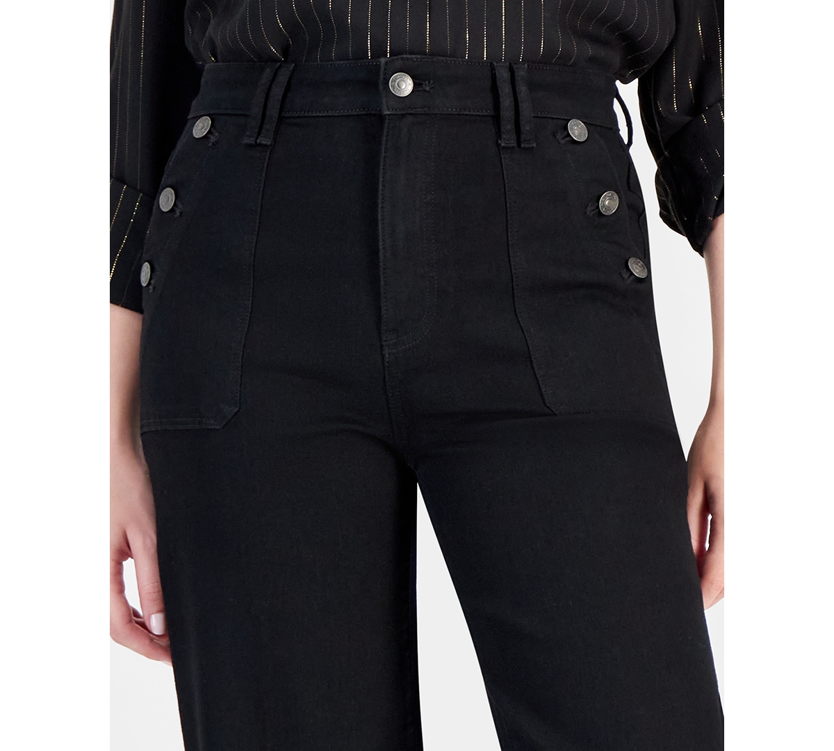 Nautica Jeans Women's Solid Cropped Sailor Jeans