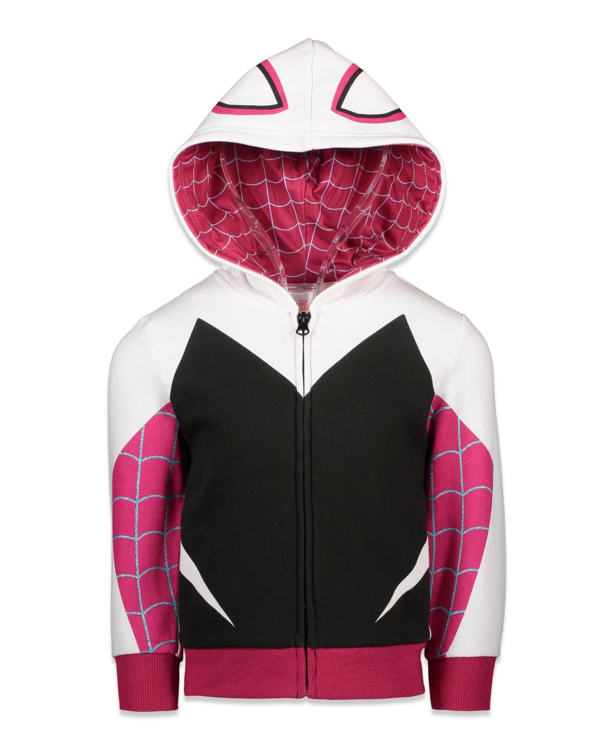 Marvel Girls Spider-Man Spider-Gwen Ghost Spider Fleece Zip Up Hoodie to