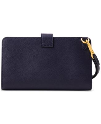 Lauren Ralph Lauren Crosshatch Leather Tech Wristlet - Macy's