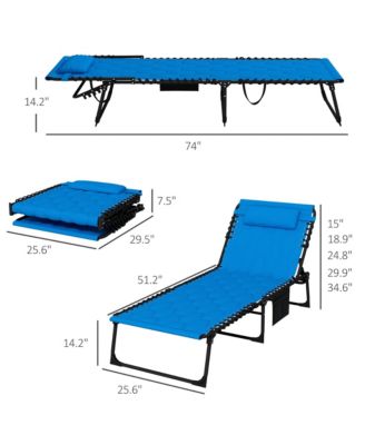 Foldable Sun Lounger with 5-Level Recliner