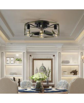 Streamdale Green Caged Ceiling Fan with Light & Remote