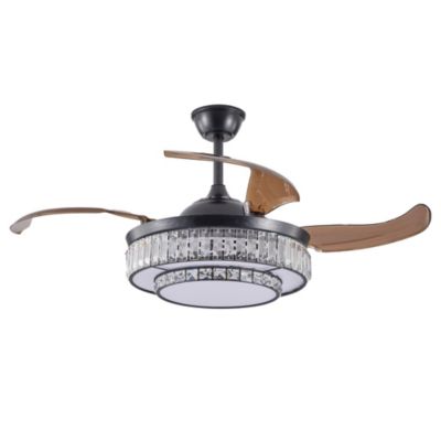 Contemporary LED Retractable Remote Control Ceiling Fan